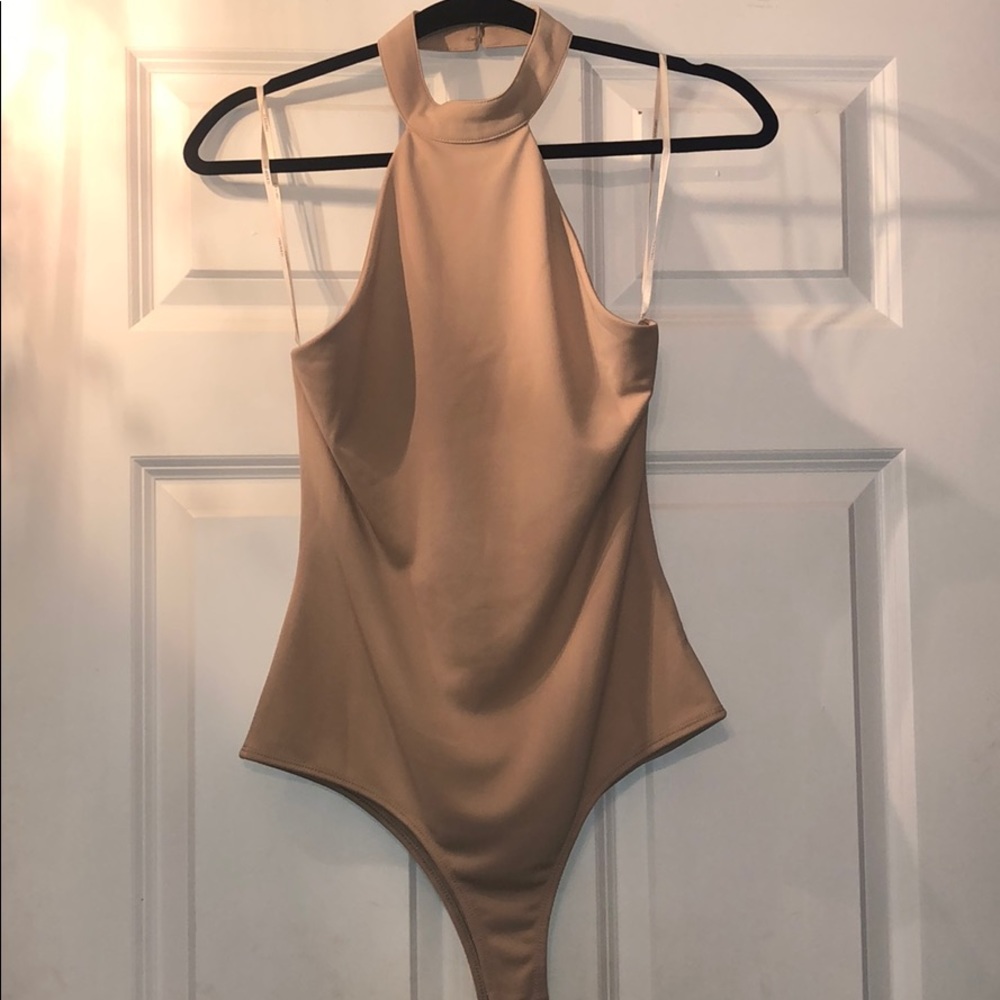 Beige forever 21 body suit with back detail